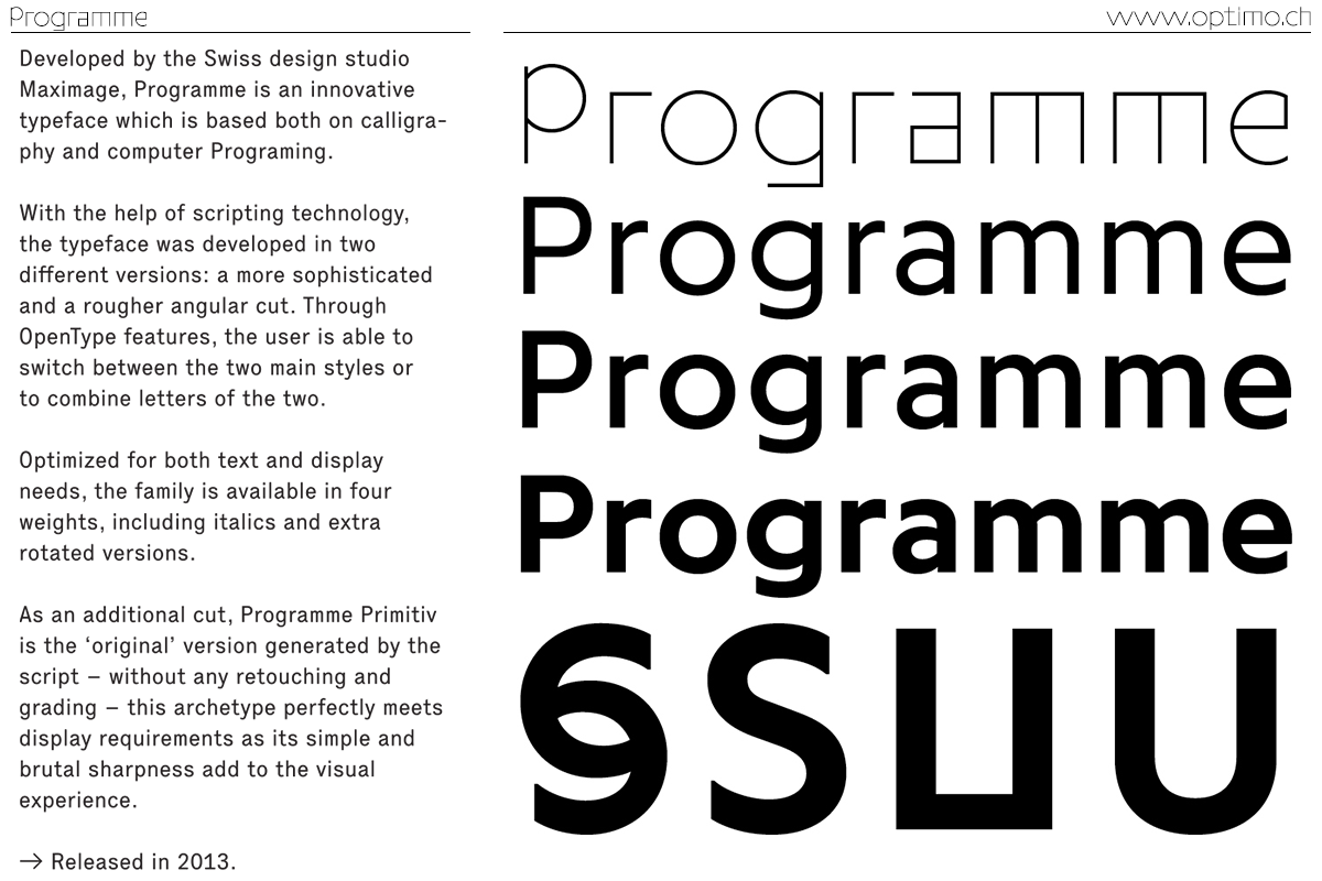 Пример шрифта Programme #1